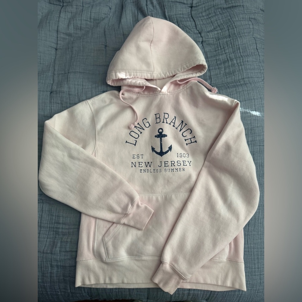 Light Pink Long Branch Hoodie SZ L oversized thick sweatshirt